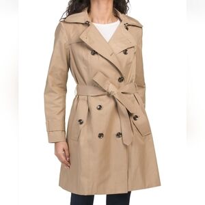 London Fog Plus Double Breasted Belted Trench Coat